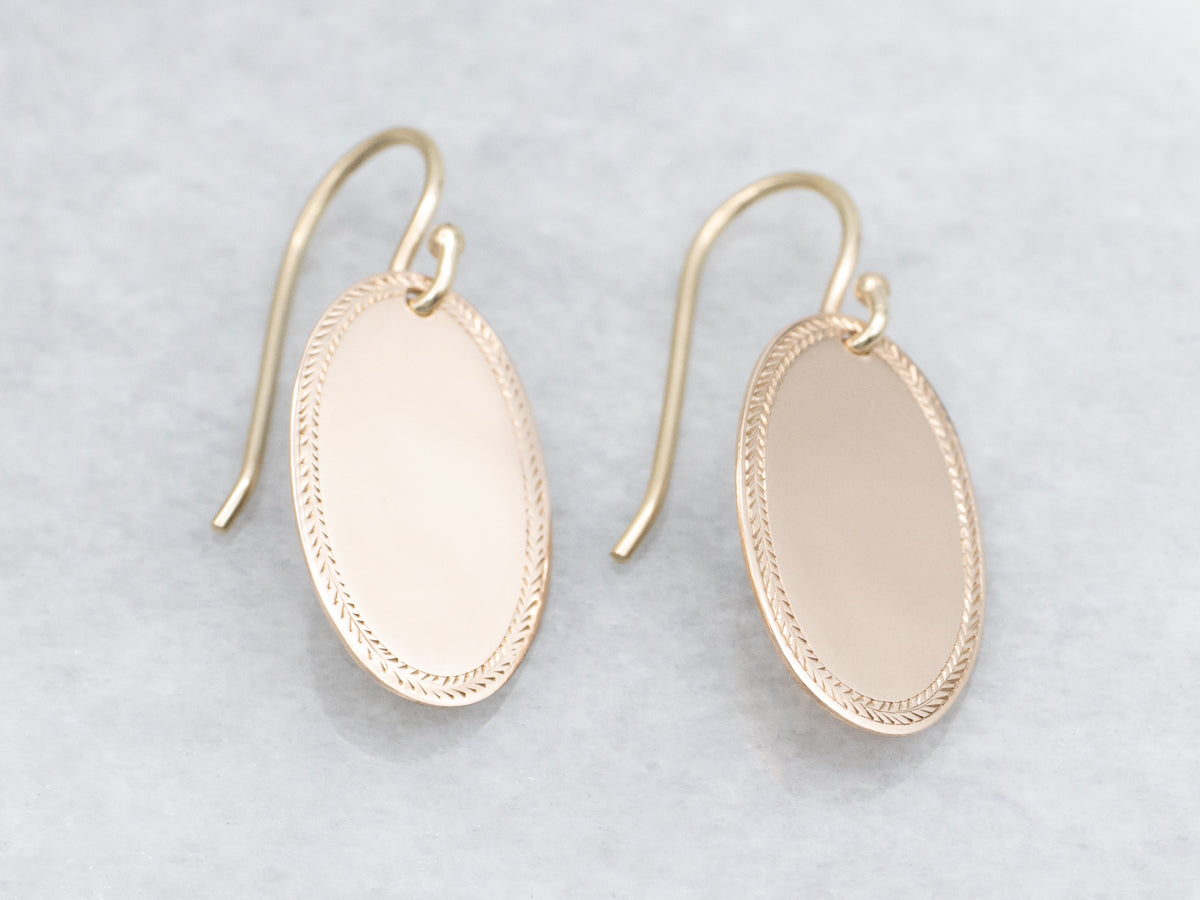 Oval Cufflink Conversion Two Tone Drop Earrings