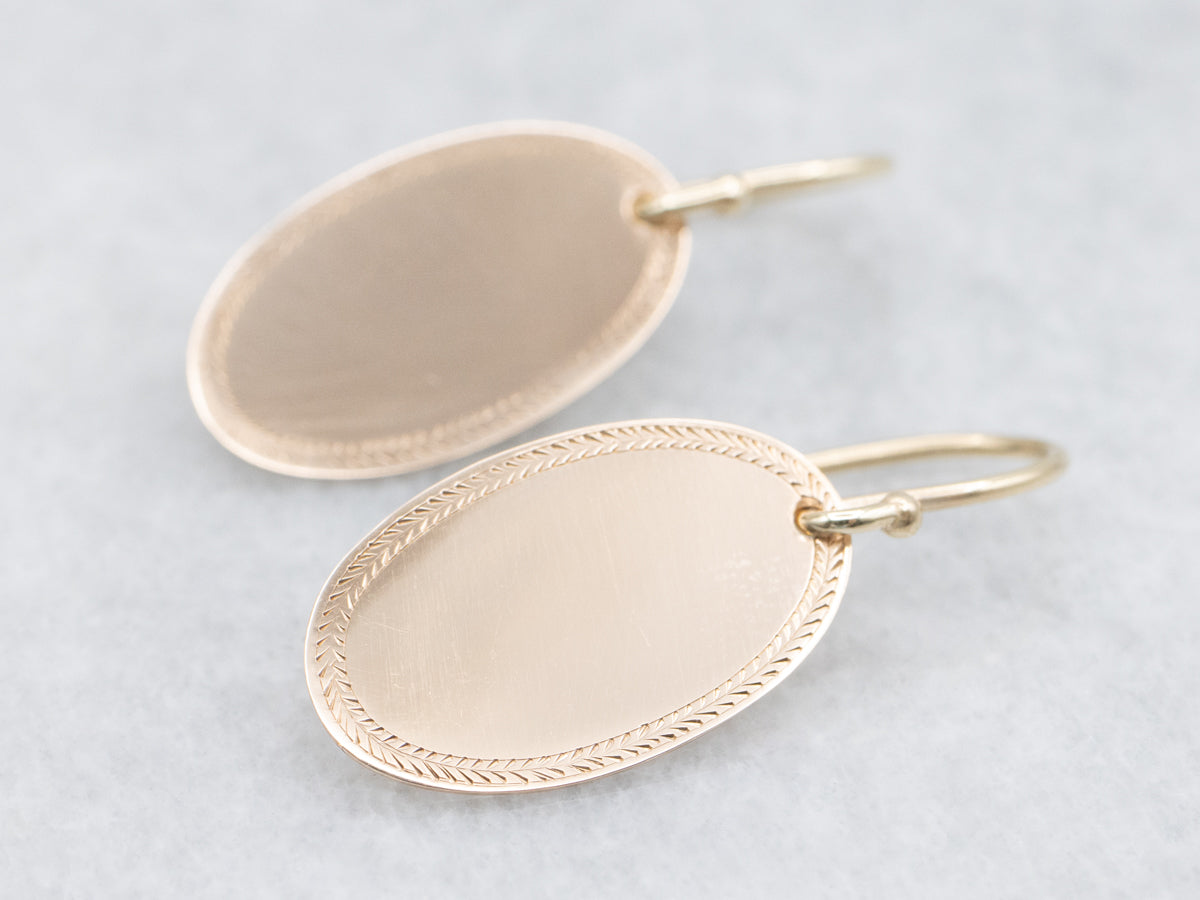 Oval Cufflink Conversion Two Tone Drop Earrings