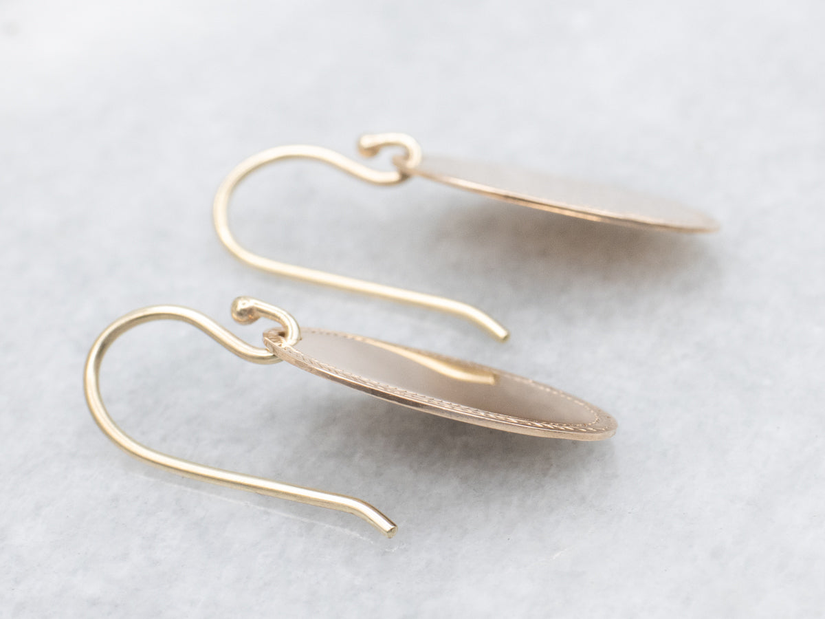 Oval Cufflink Conversion Two Tone Drop Earrings