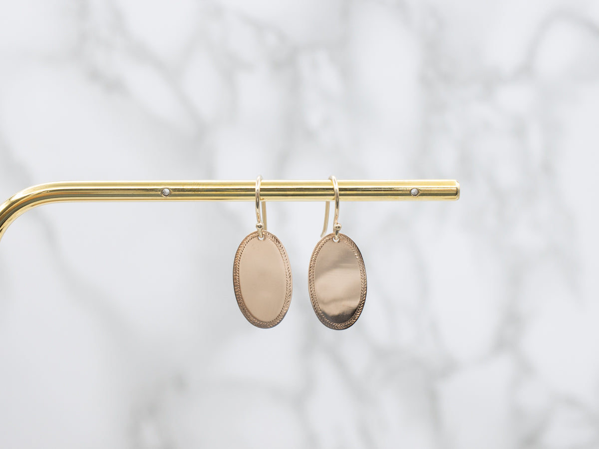 Oval Cufflink Conversion Two Tone Drop Earrings