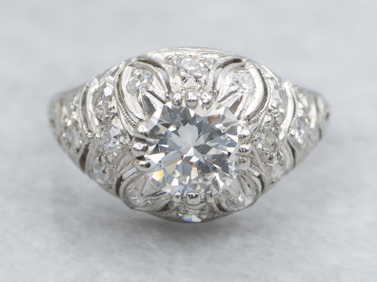 Edwardian Era Diamond and Platinum Engagement Ring