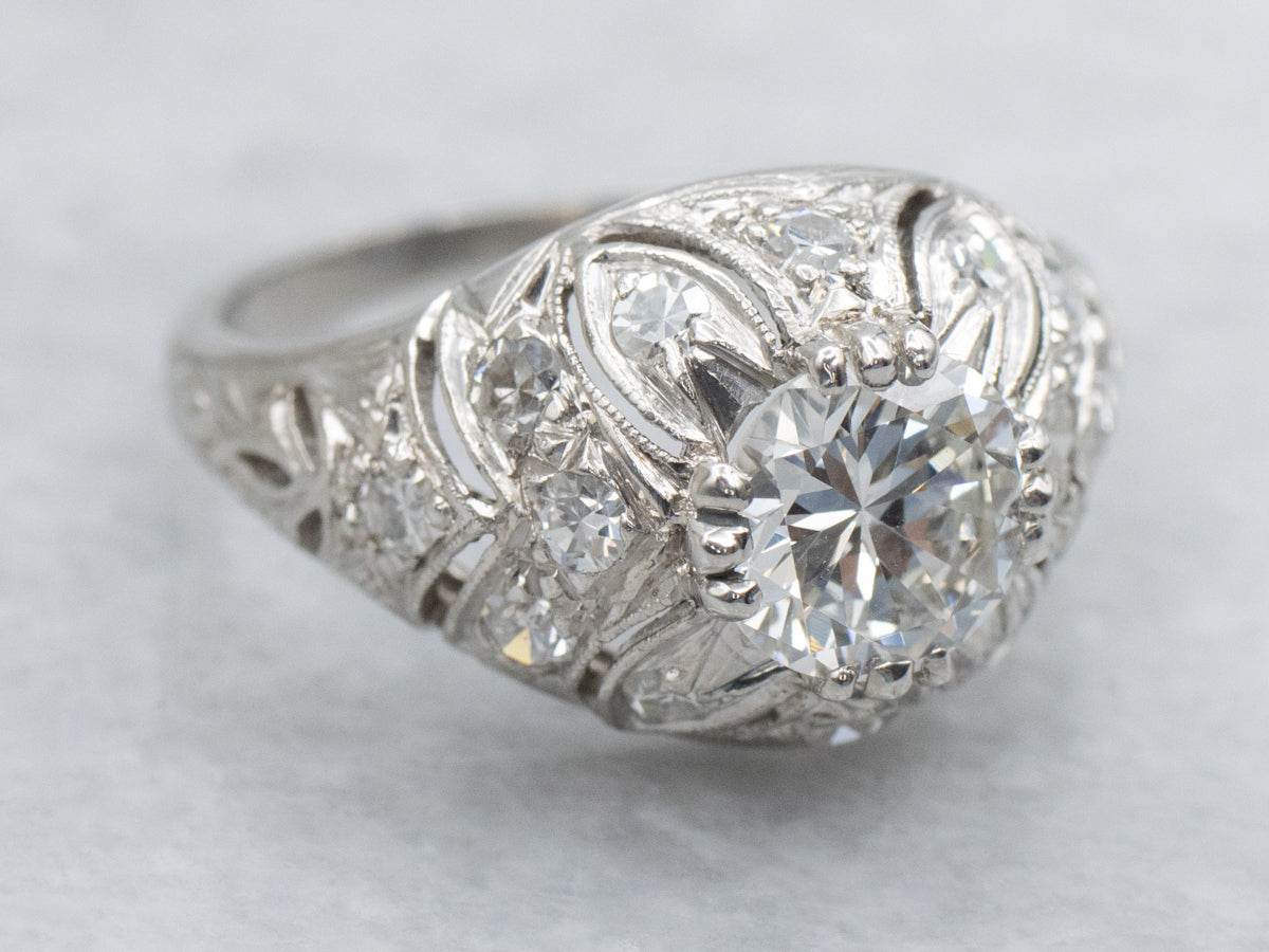 Edwardian Era Diamond and Platinum Engagement Ring
