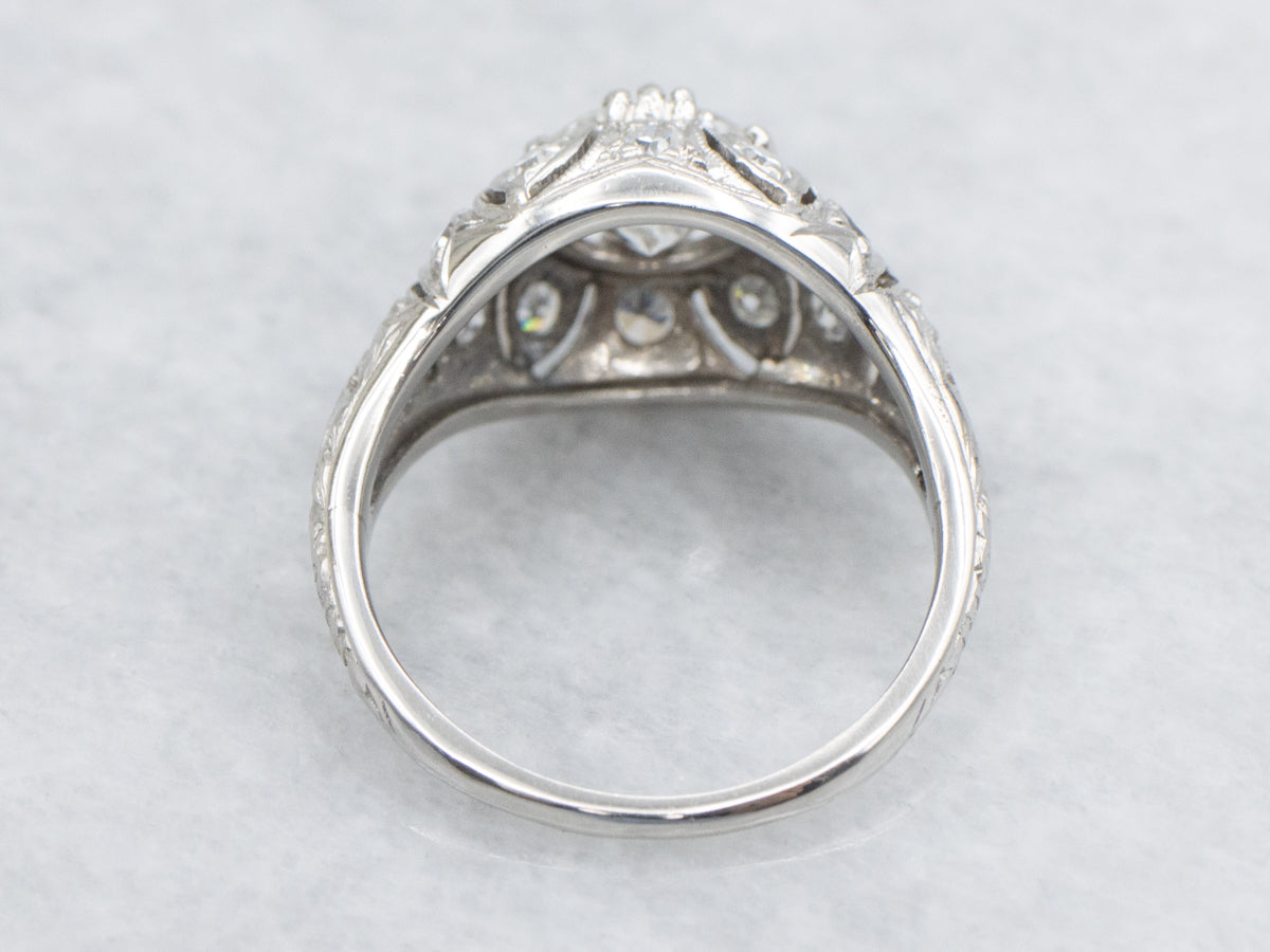Edwardian Era Diamond and Platinum Engagement Ring
