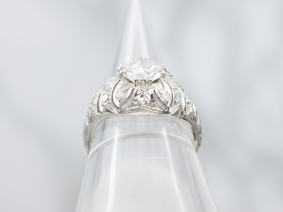 Edwardian Era Diamond and Platinum Engagement Ring