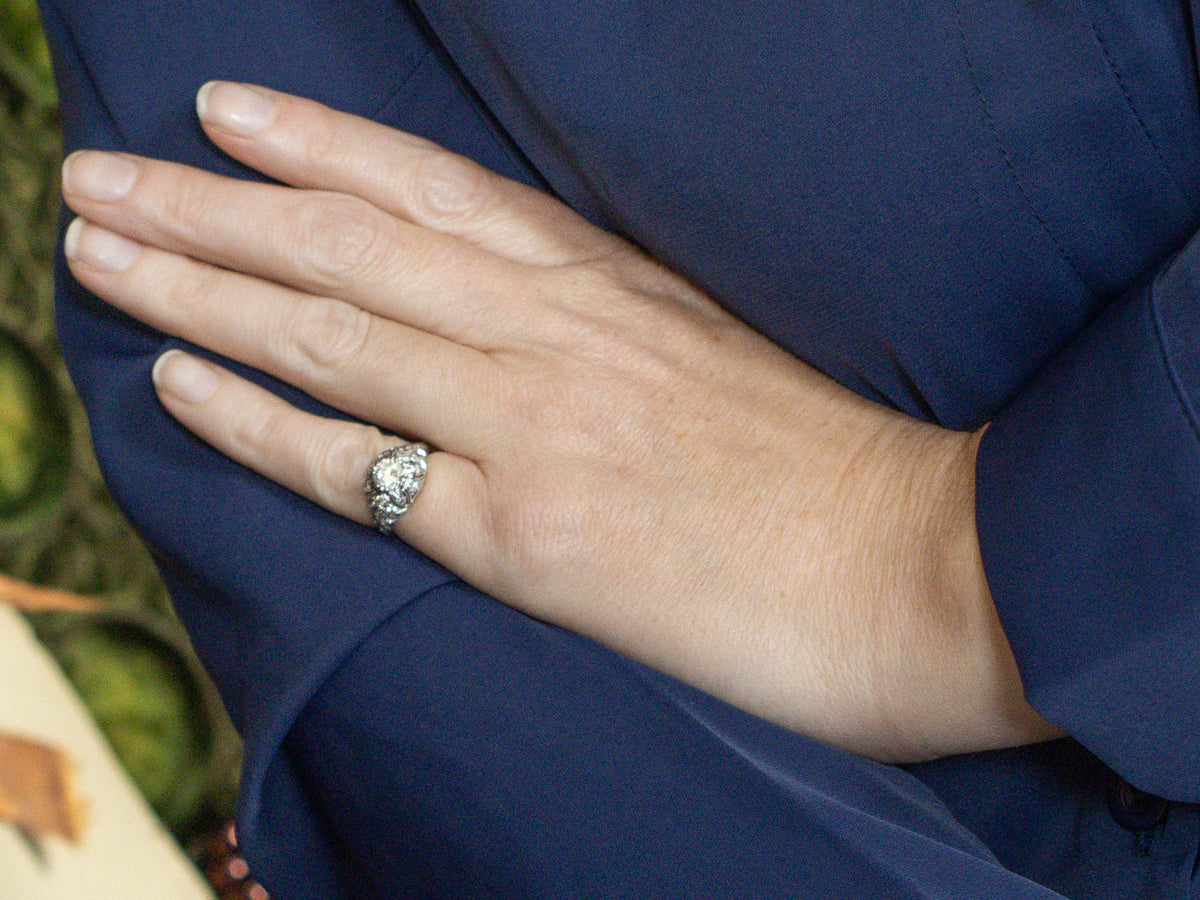 Edwardian Era Diamond and Platinum Engagement Ring