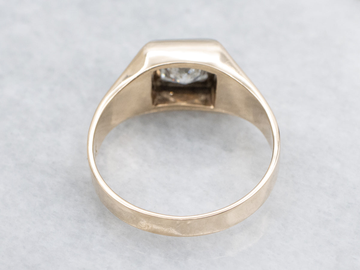 Princess Cut Diamond Solitaire Two Tone Ring