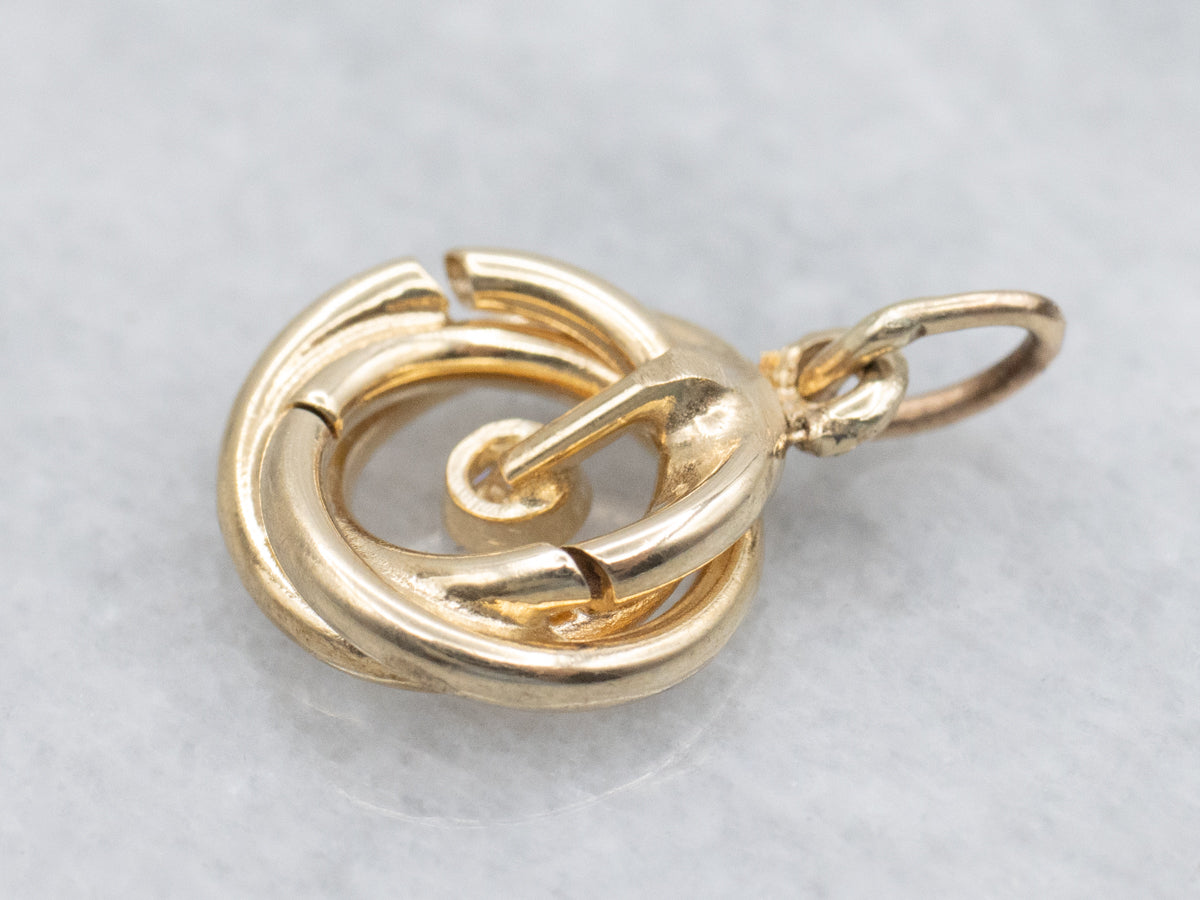 Twisting Bezel Set Diamond Gold Pendant