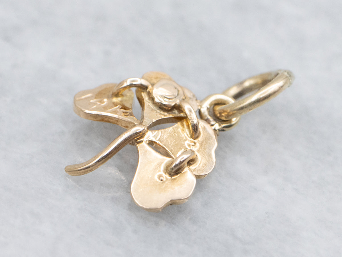 Antique Seed Pearl Lucky Clover Stickpin Conversion Pendant