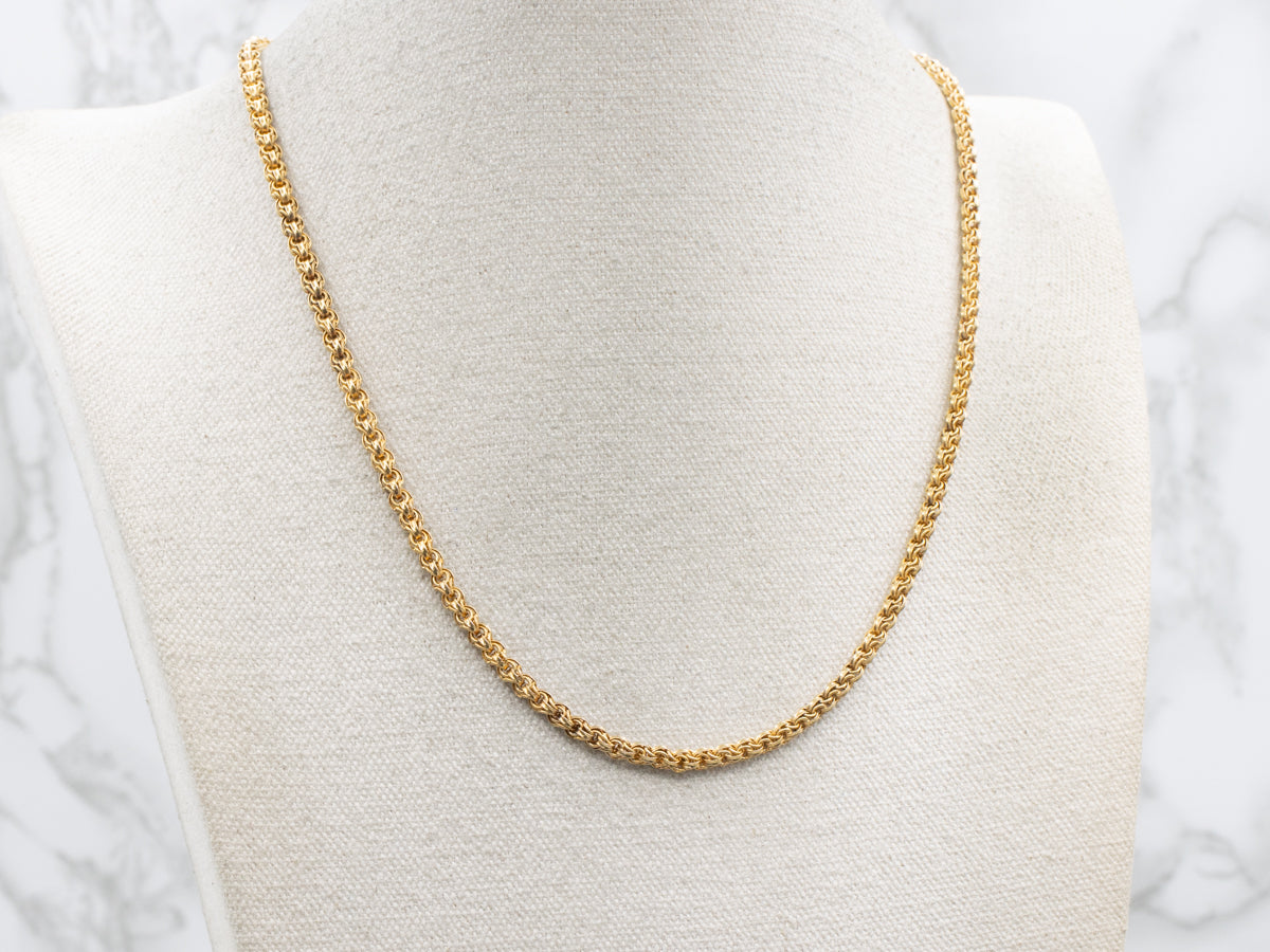 Victorian Era Clasped Hand Antique Gold Pocket Watch Chain