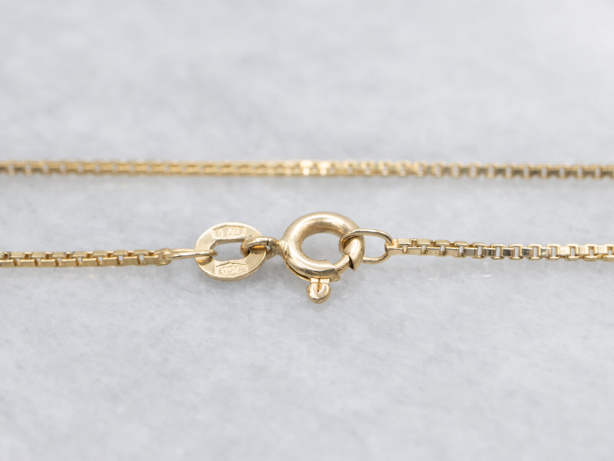 Long Yellow Gold Box Chain