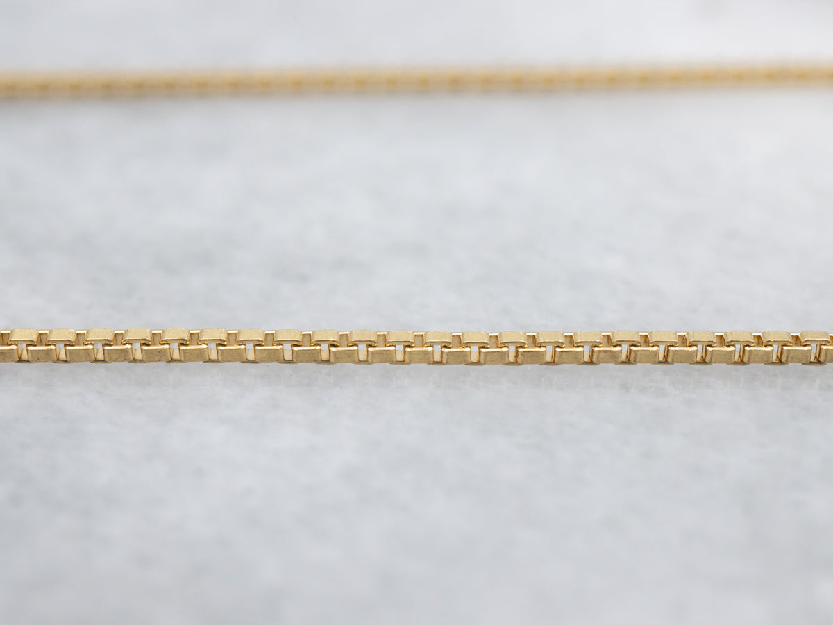 Long Yellow Gold Box Chain