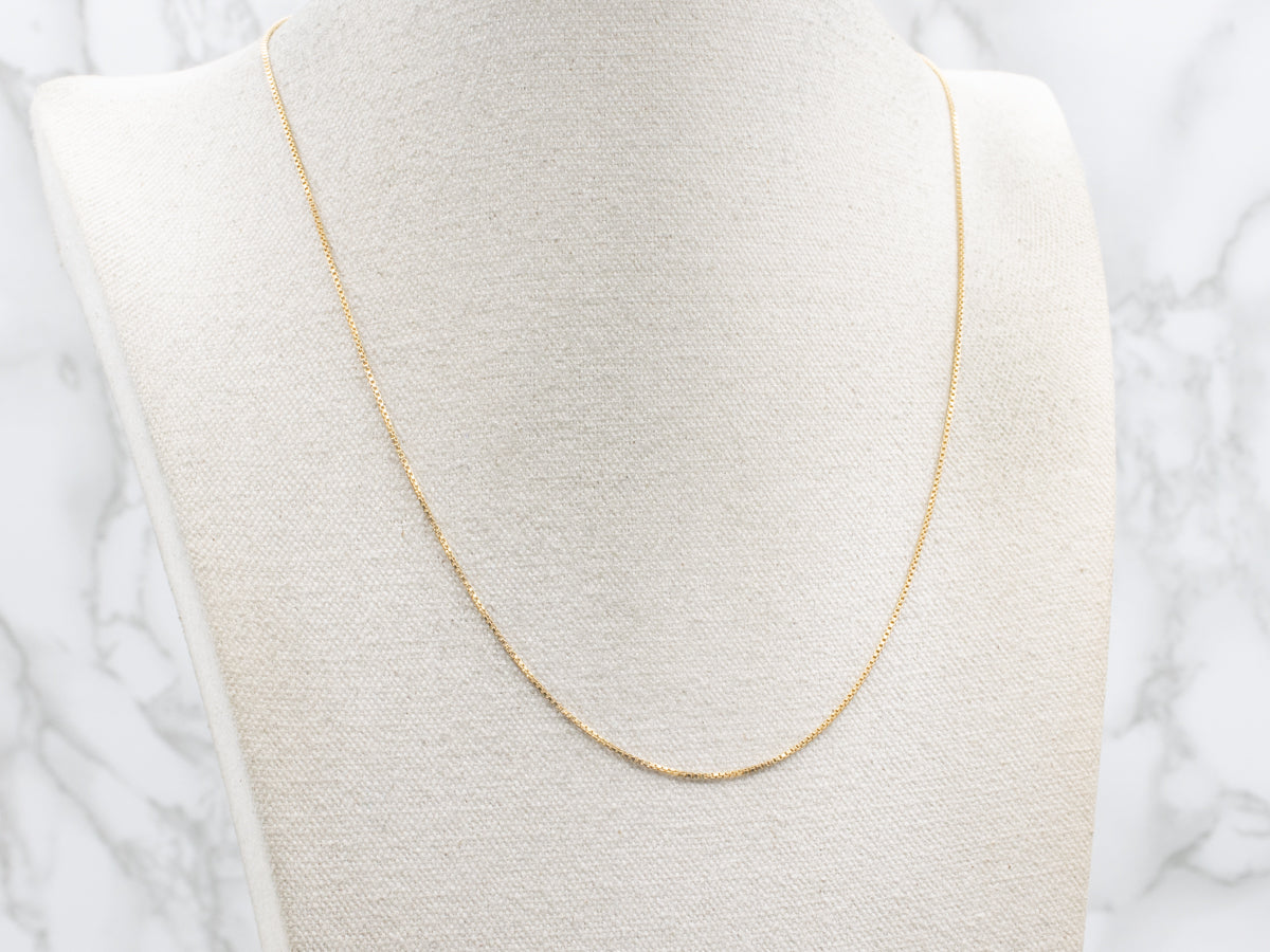 Long Yellow Gold Box Chain