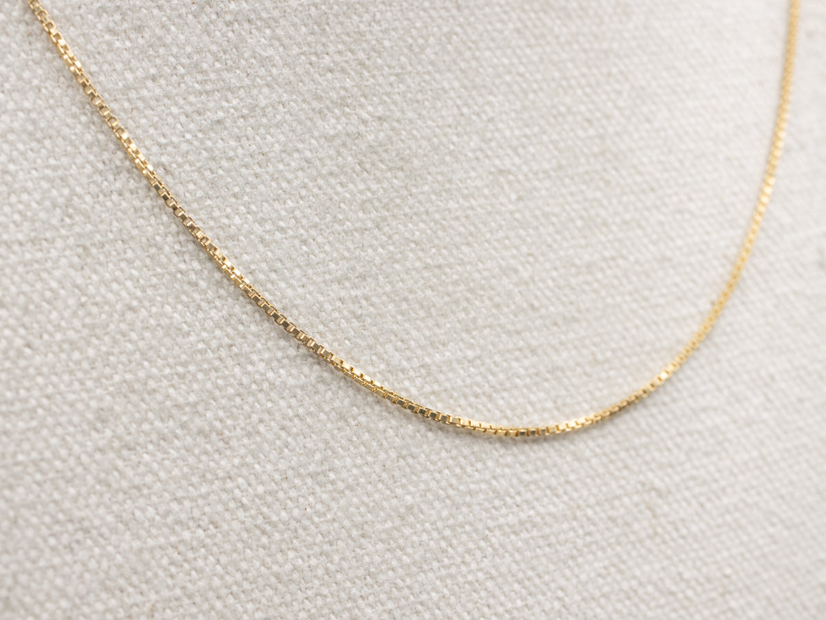 Long Yellow Gold Box Chain