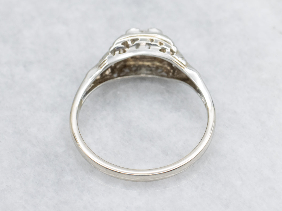 Art Deco Diamond Solitaire Engagement Ring