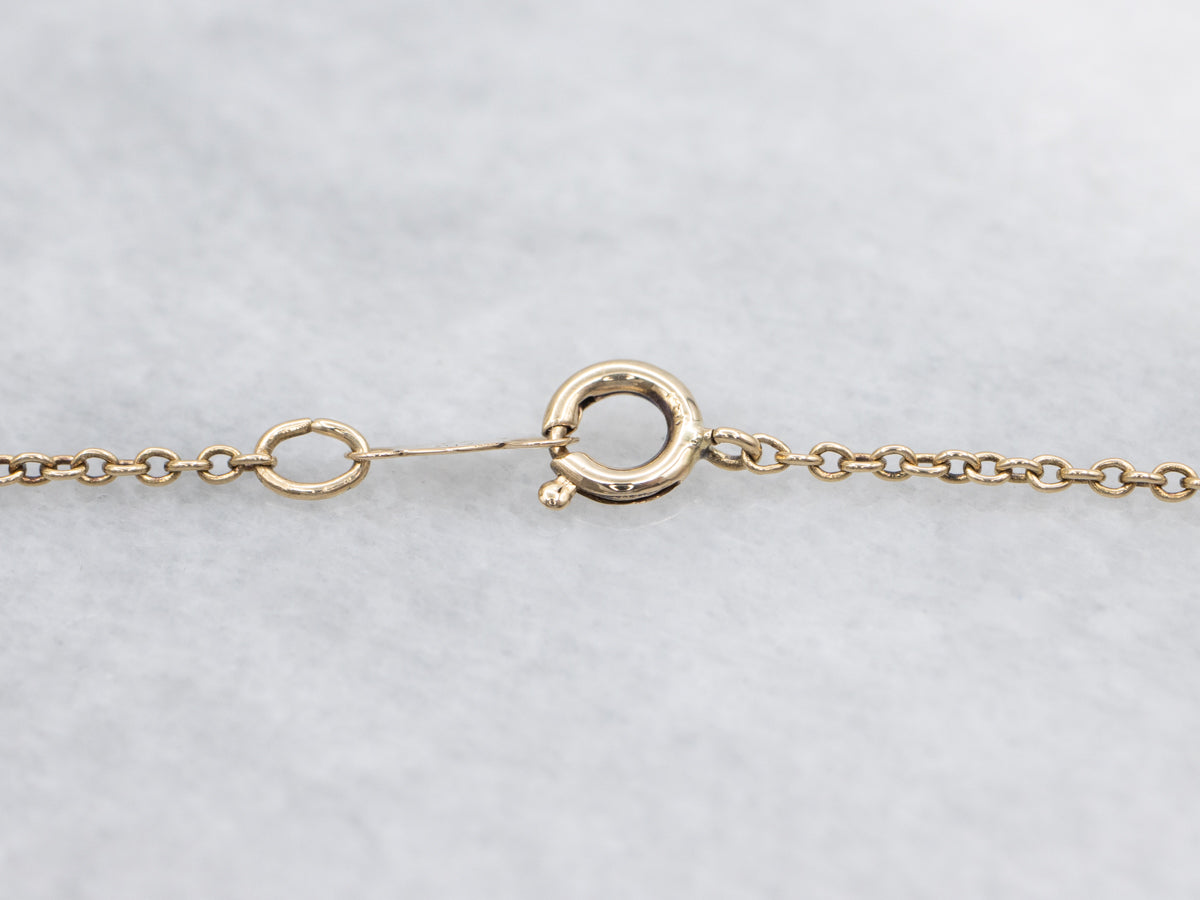 Emerald and Diamond Gemstone Pendant Rolo Necklace