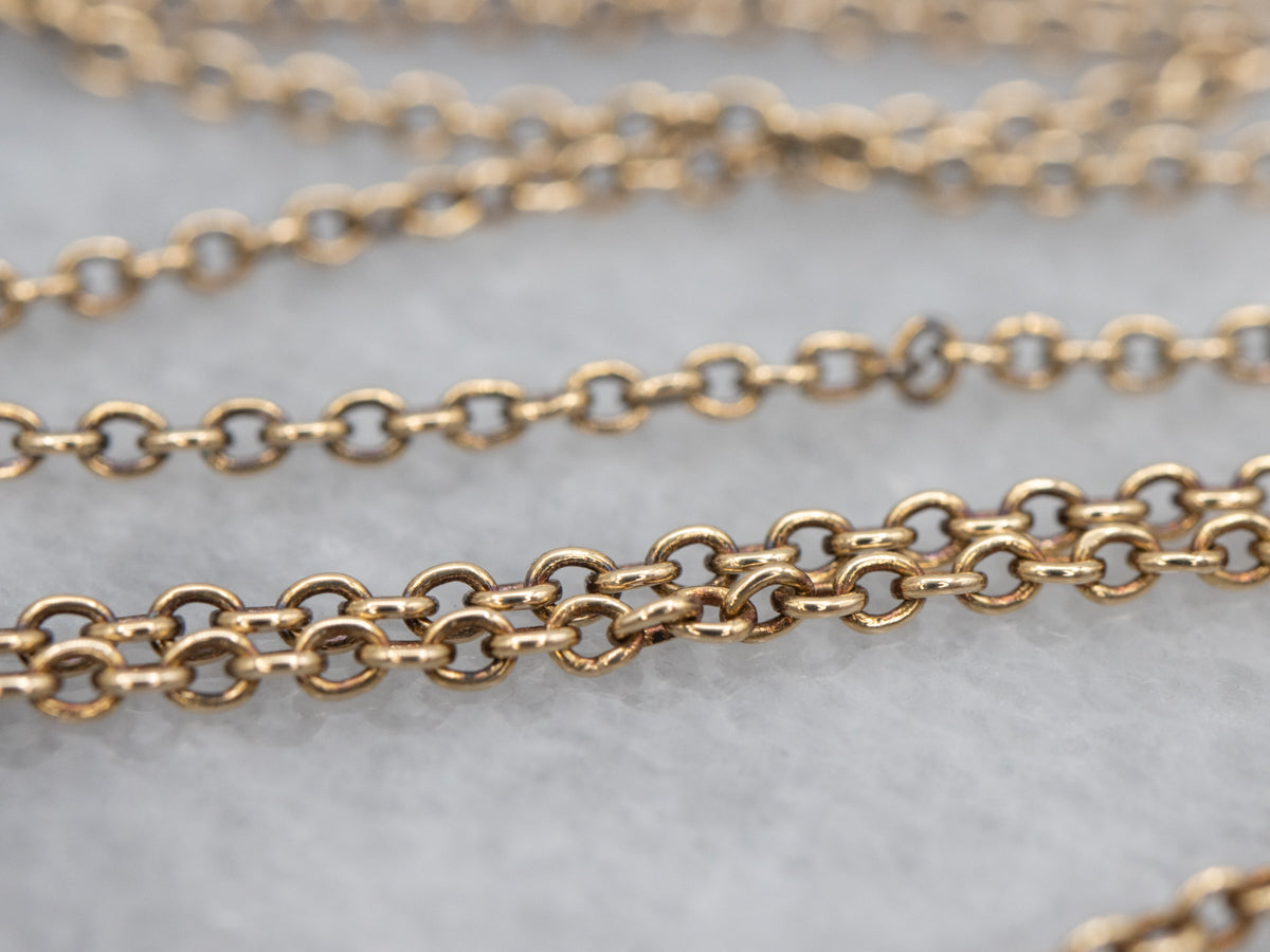 Emerald and Diamond Gemstone Pendant Rolo Necklace