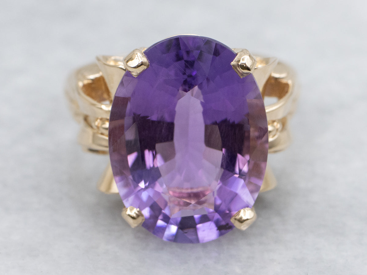 Vintage Amethyst and Gold Cocktail Ring