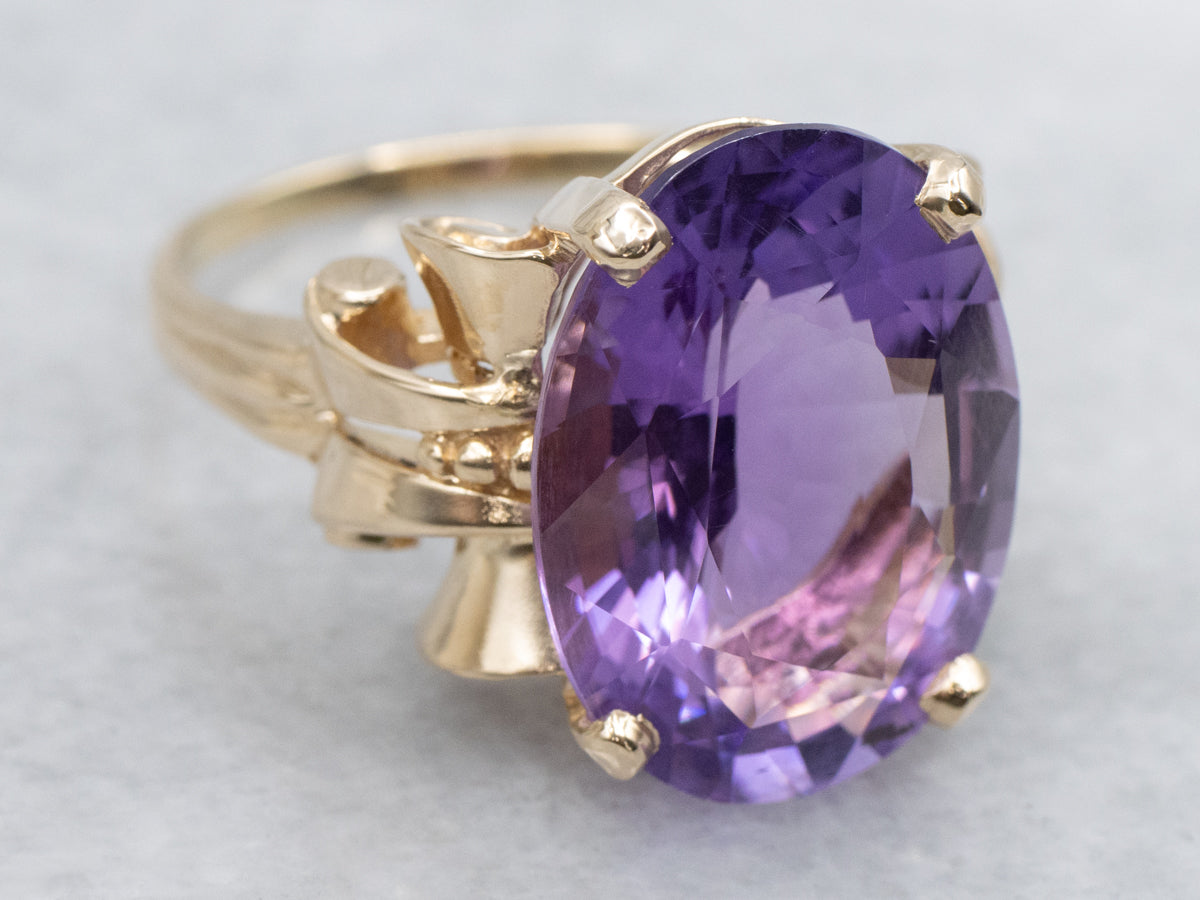 Vintage Amethyst and Gold Cocktail Ring