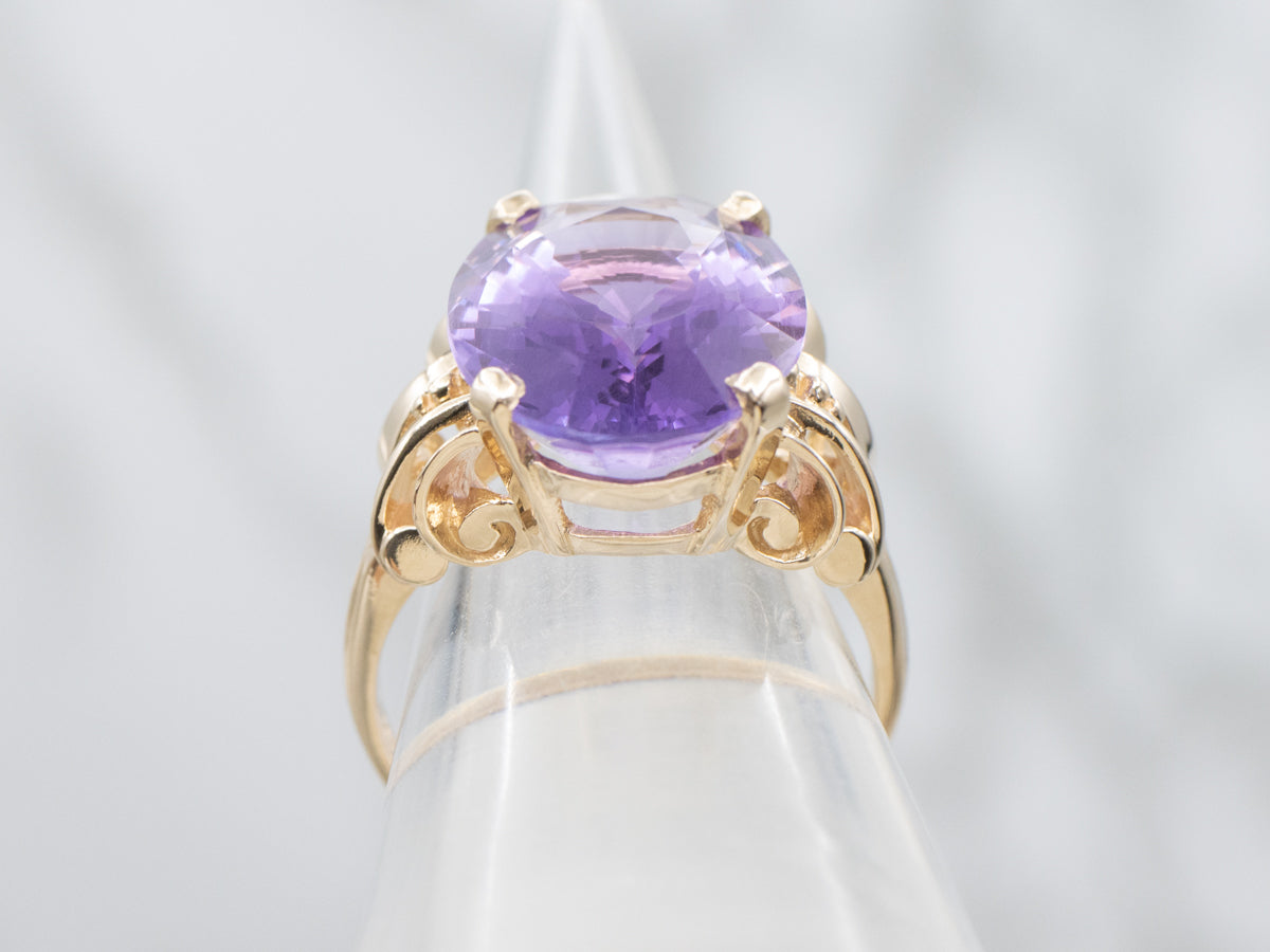 Vintage Amethyst and Gold Cocktail Ring