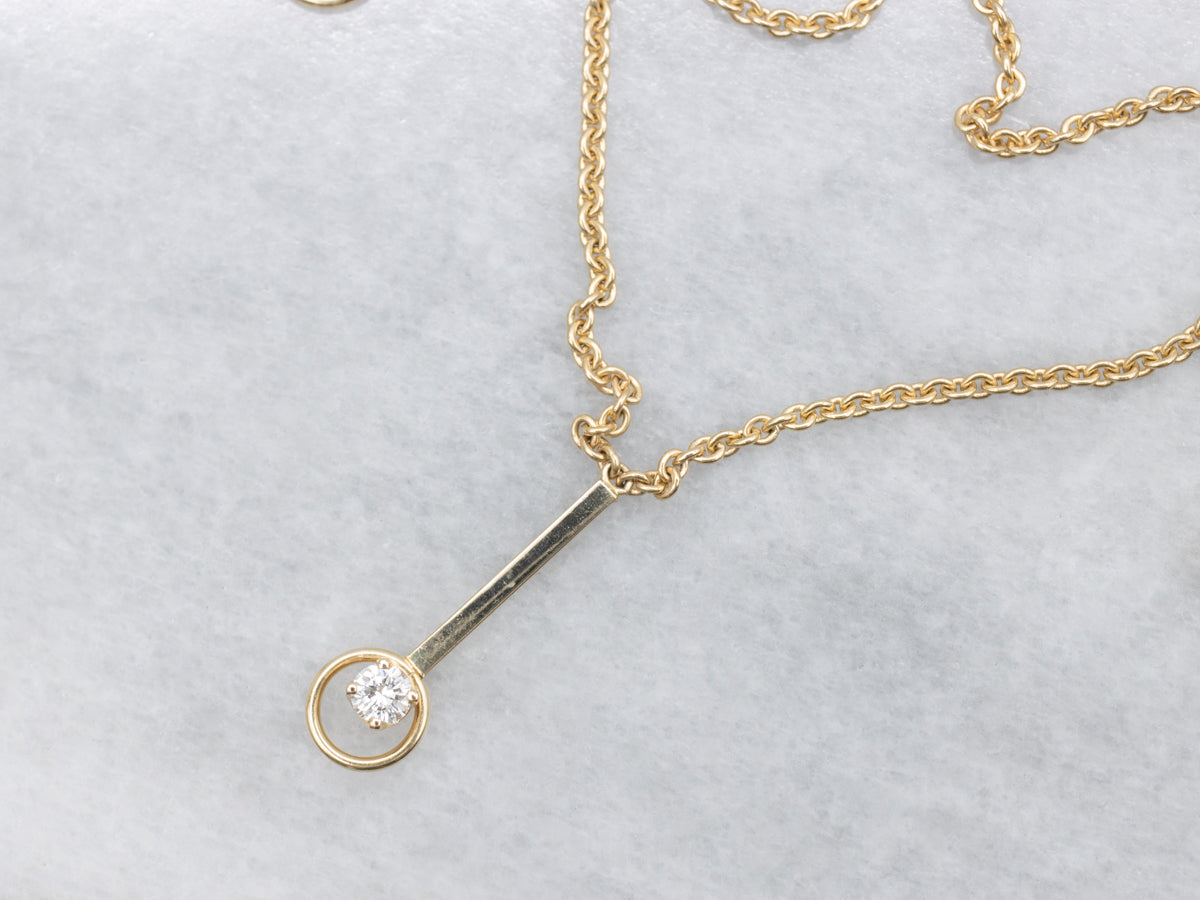 Yellow Gold Diamond Fringe Necklace