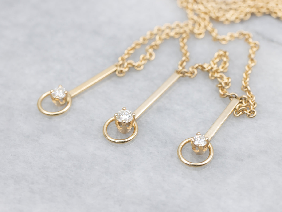 Yellow Gold Diamond Fringe Necklace