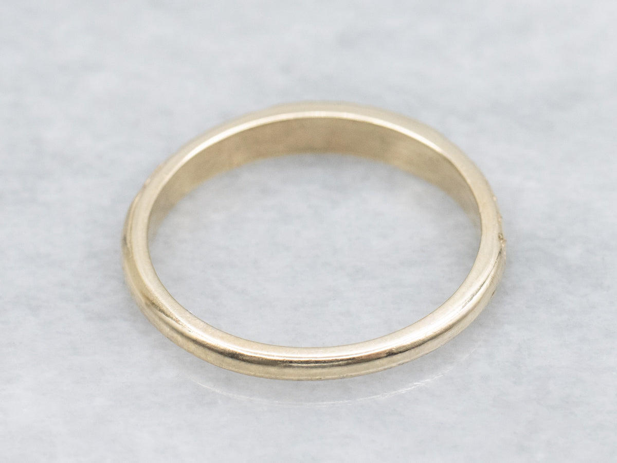 Antique Gold Forget-Me-Not Floral Pattern Band