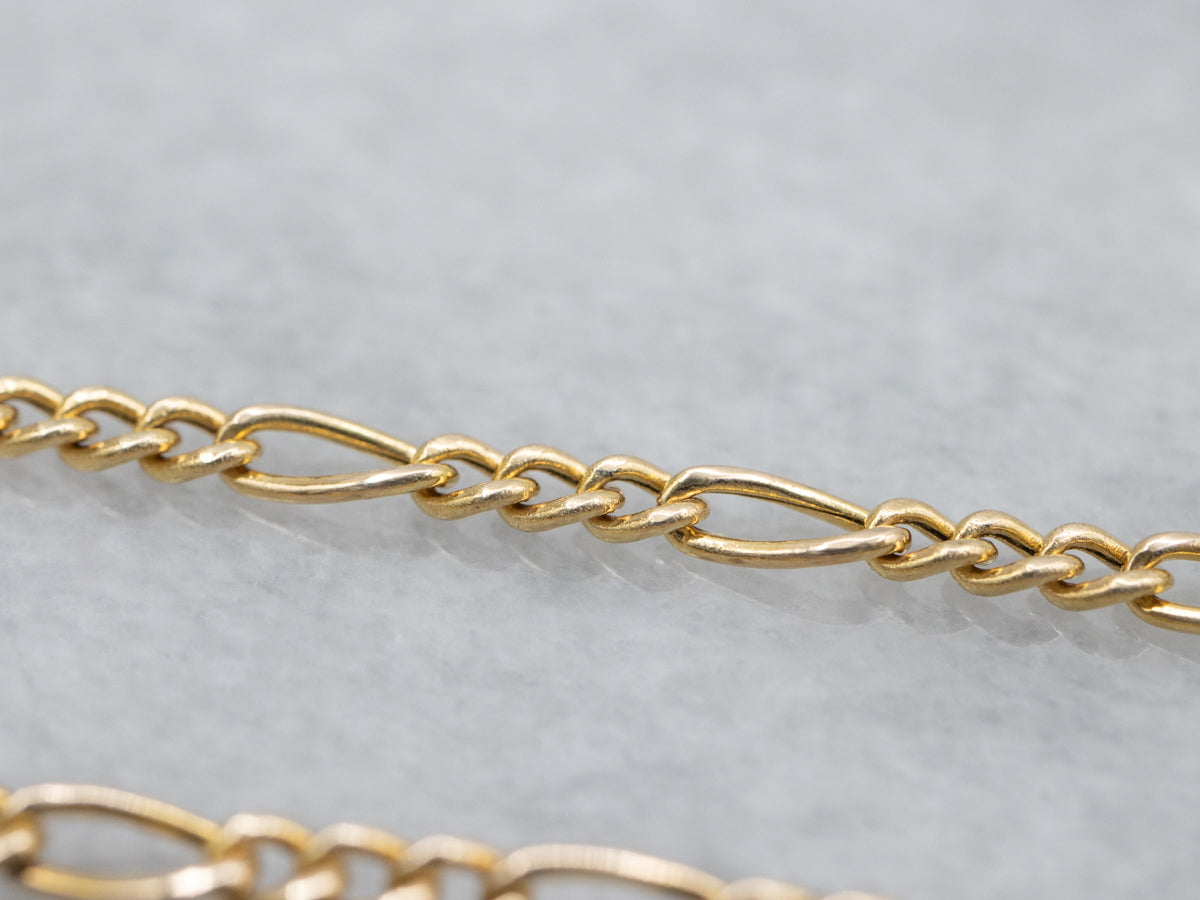 Italian 14-Karat Yellow Gold Figaro Chain with Lobster Clasp