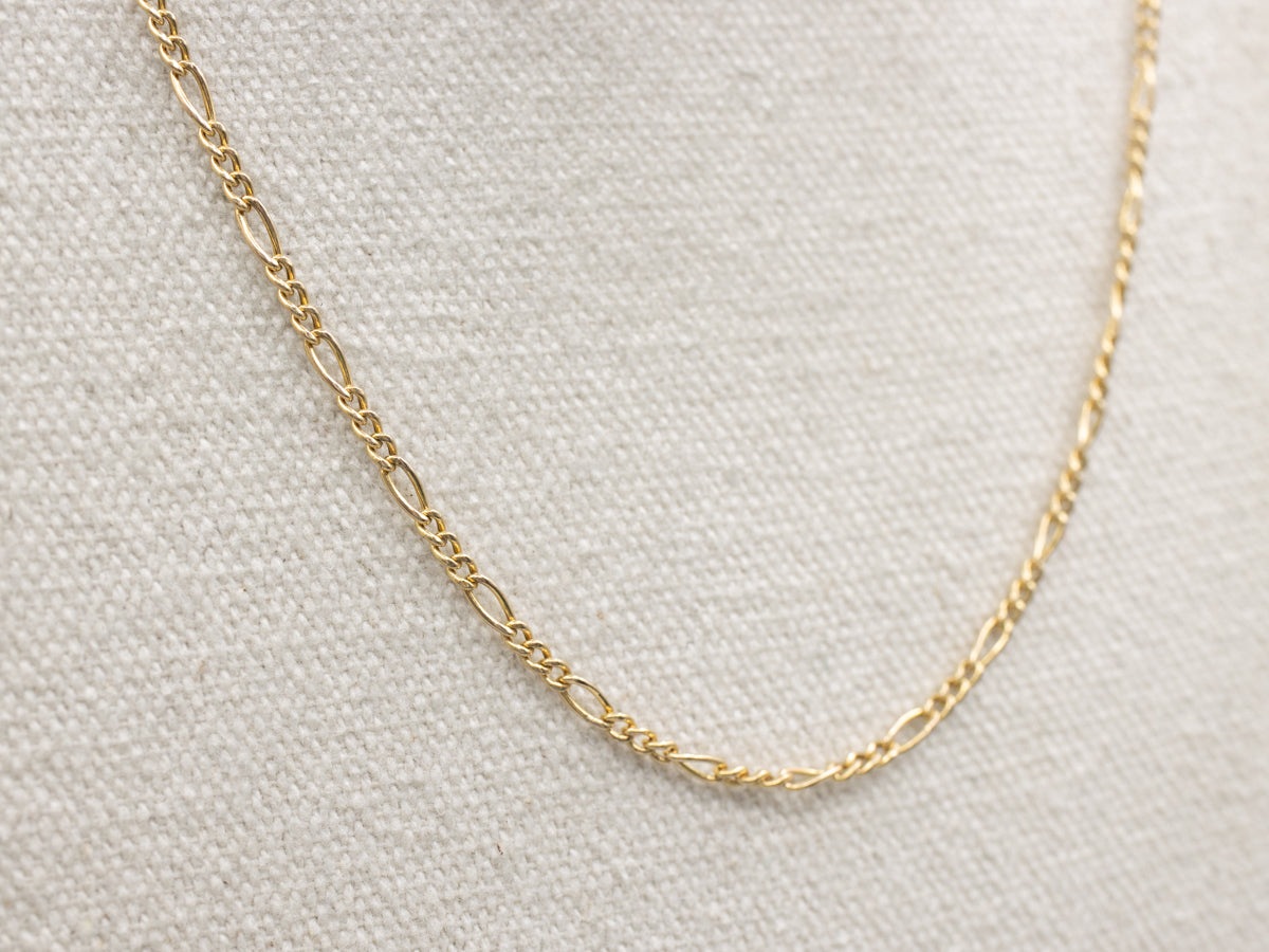 Italian 14-Karat Yellow Gold Figaro Chain with Lobster Clasp