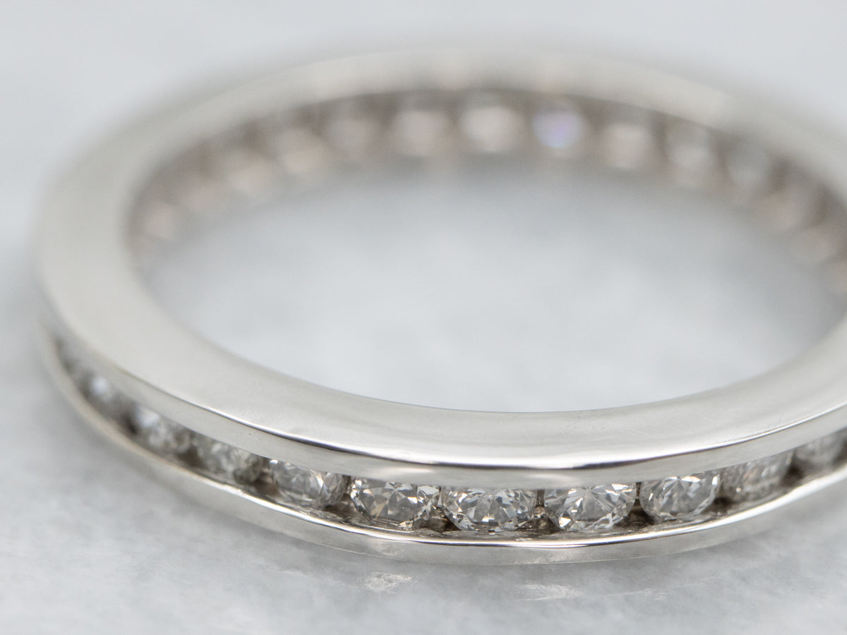 Channel Set Diamond Platinum Eternity Band