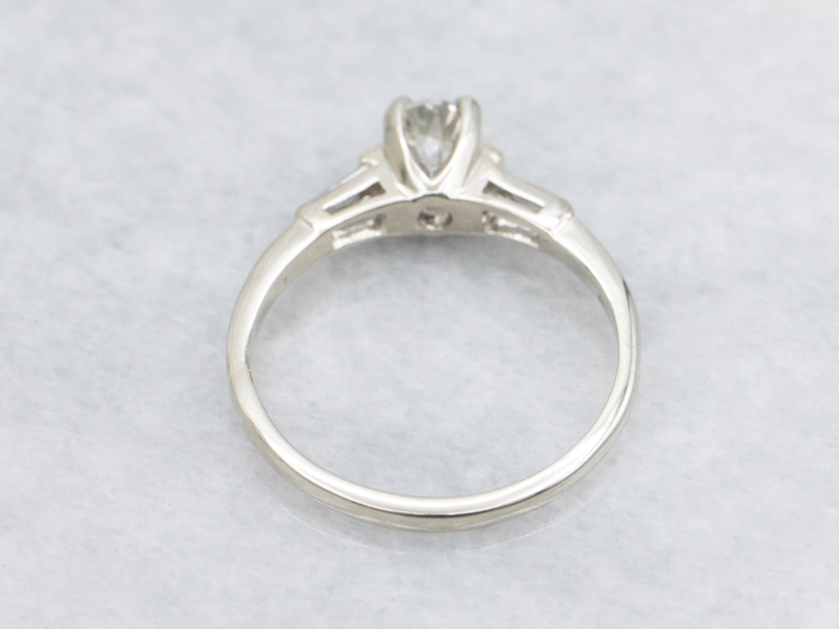 1950s Diamond White Gold Engagement Ring