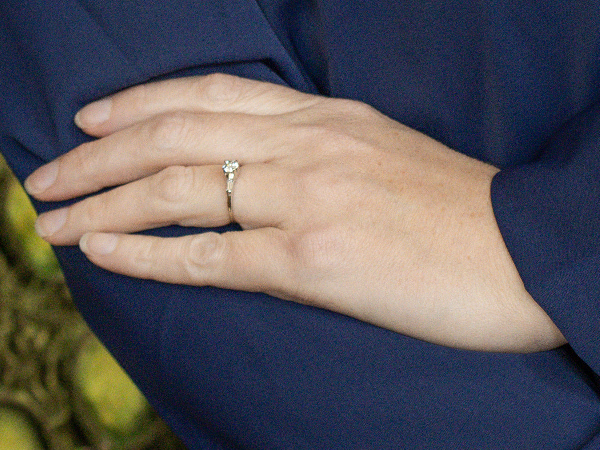 1950s Diamond White Gold Engagement Ring