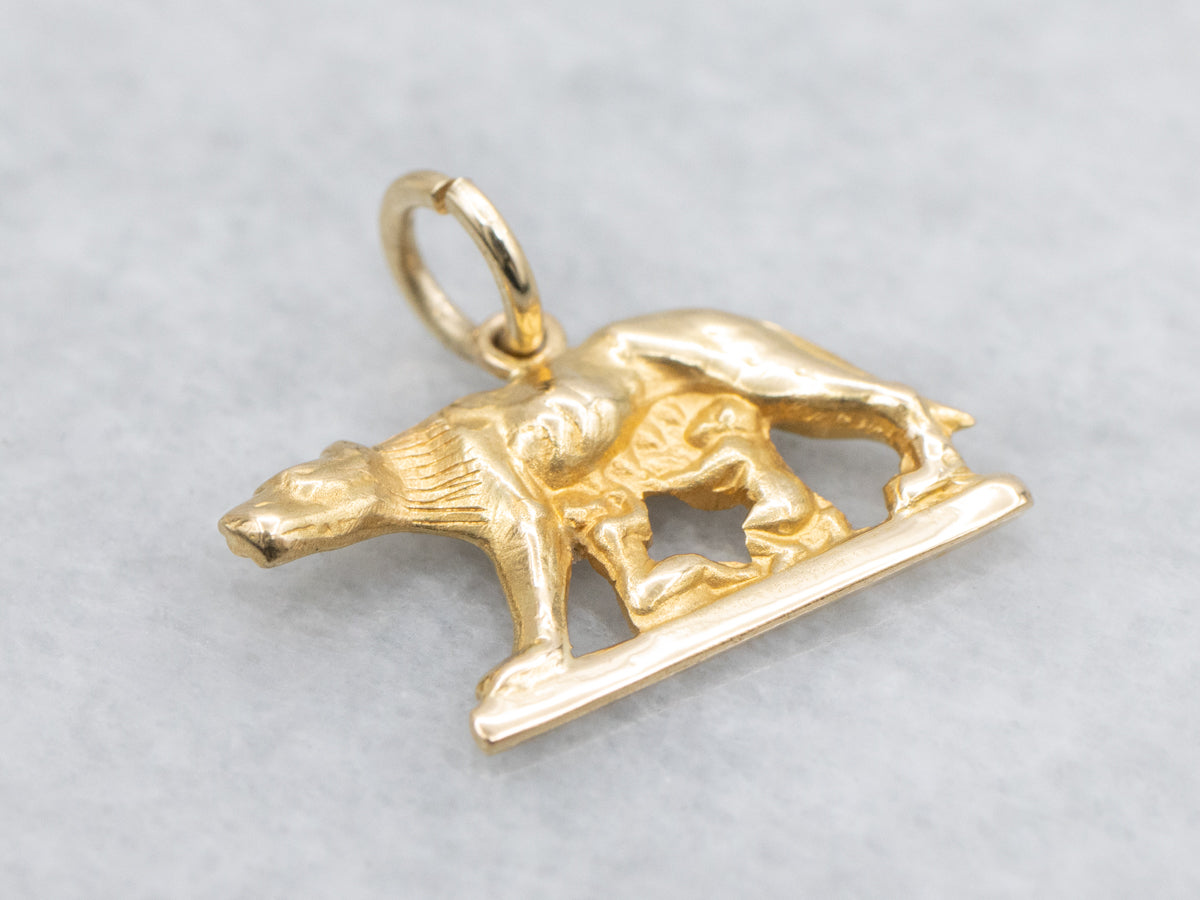 Vintage ROMA Gold Charm Pendant