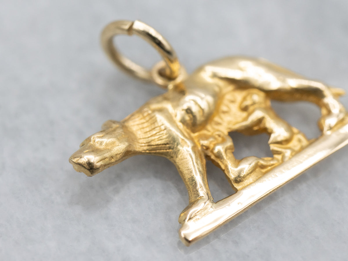 Vintage ROMA Gold Charm Pendant