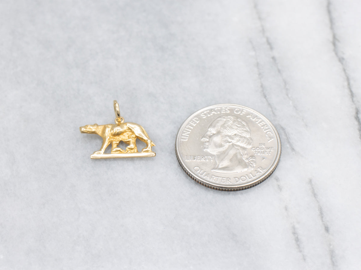 Vintage ROMA Gold Charm Pendant