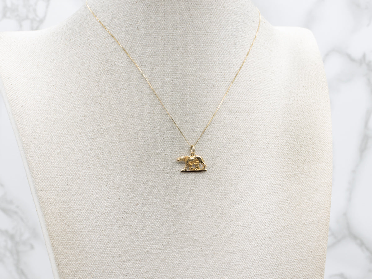 Vintage ROMA Gold Charm Pendant