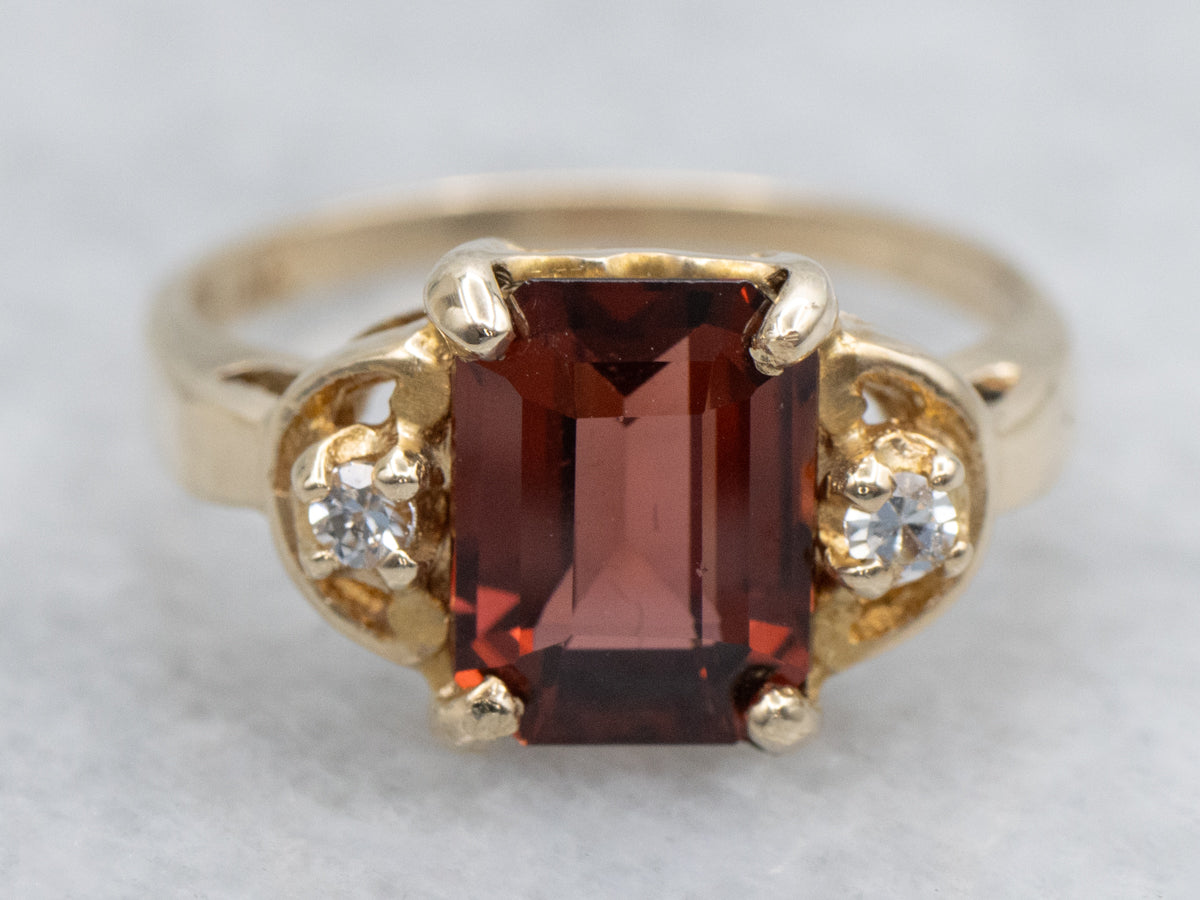 Garnet and Synthetic Spinel Gold Ring