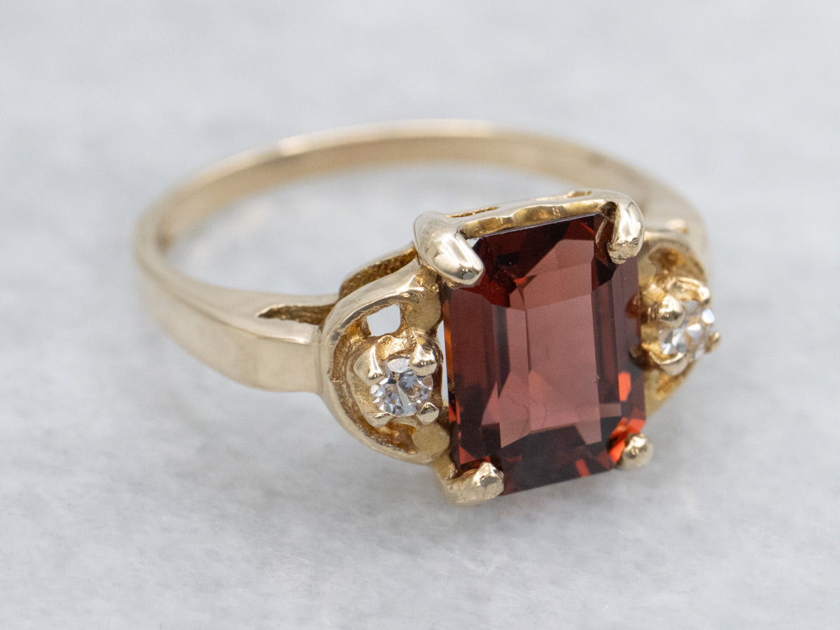 Garnet and Synthetic Spinel Gold Ring