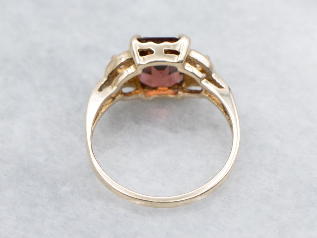Garnet and Synthetic Spinel Gold Ring