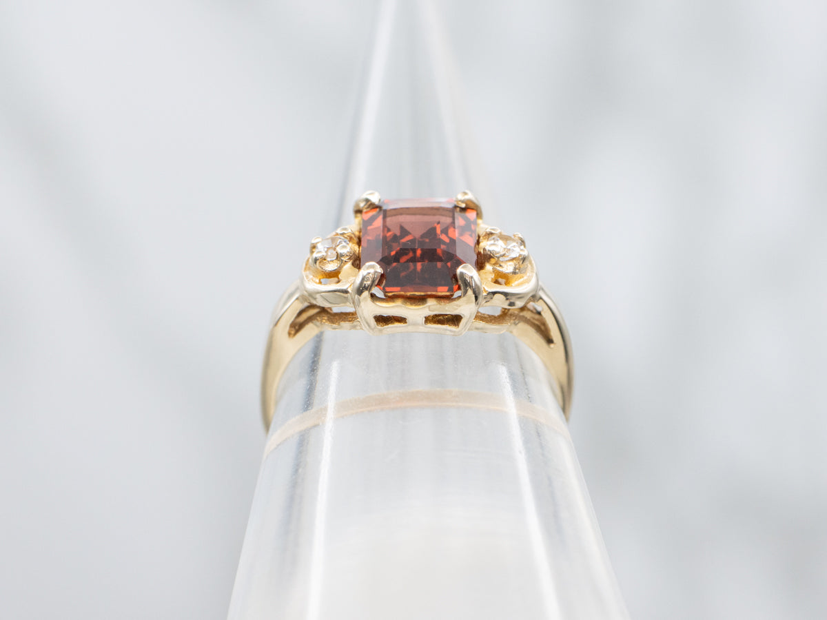 Garnet and Synthetic Spinel Gold Ring