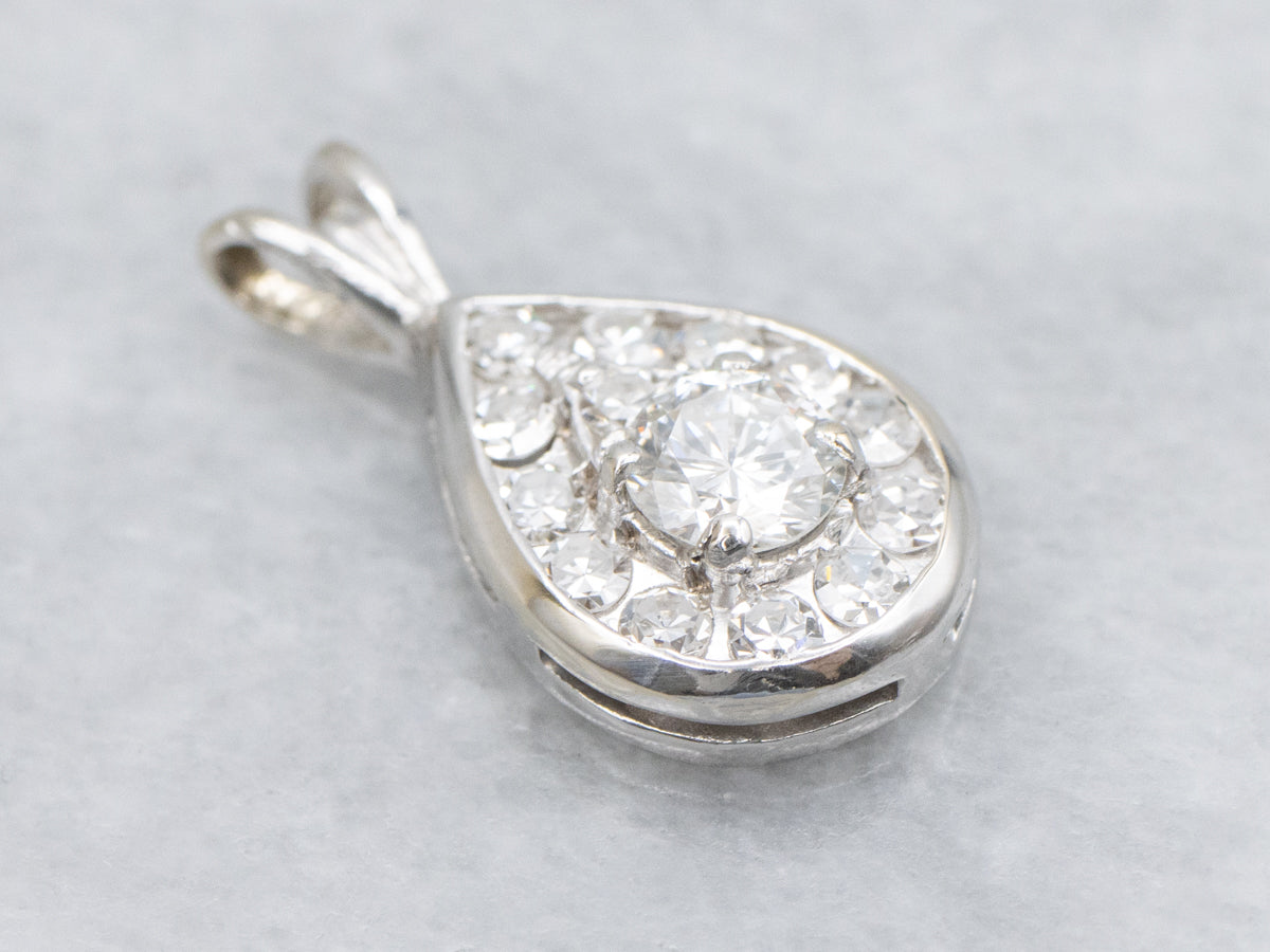 Sparkling Diamond Teardrop Pendant