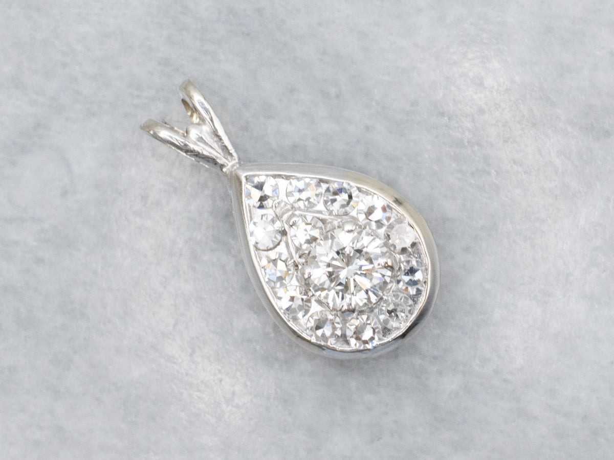 Sparkling Diamond Teardrop Pendant