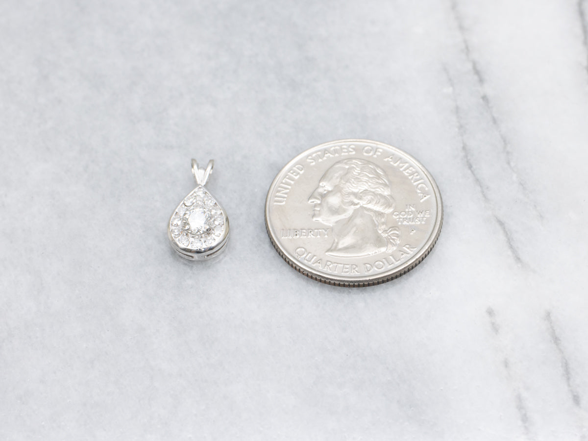 Sparkling Diamond Teardrop Pendant
