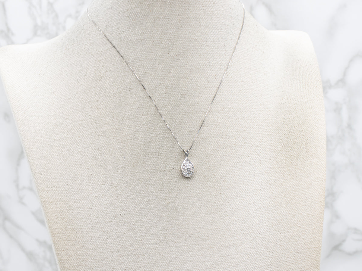 Sparkling Diamond Teardrop Pendant