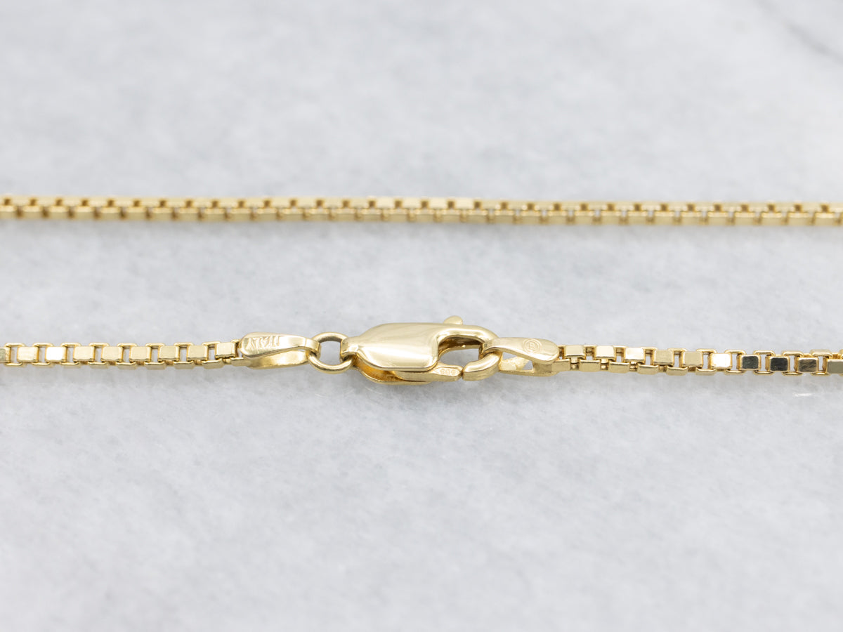Italian Yellow Gold Box Chain with Lobster Clasp