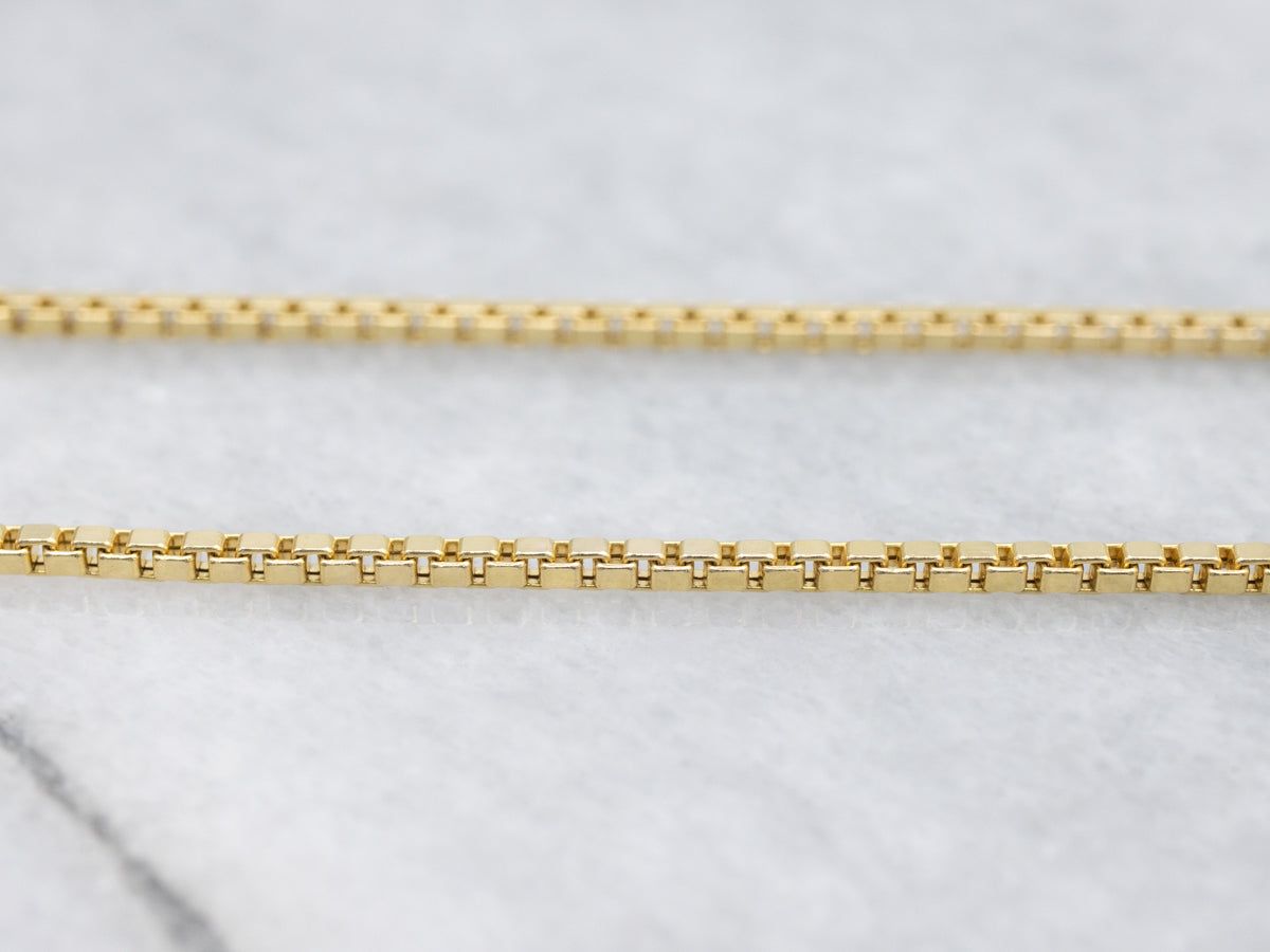 Italian Yellow Gold Box Chain with Lobster Clasp