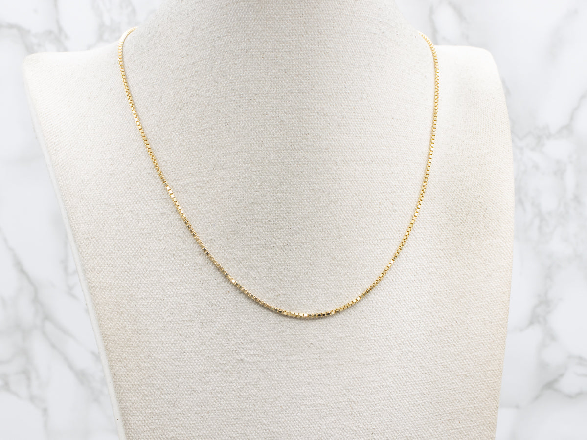 Italian Yellow Gold Box Chain with Lobster Clasp