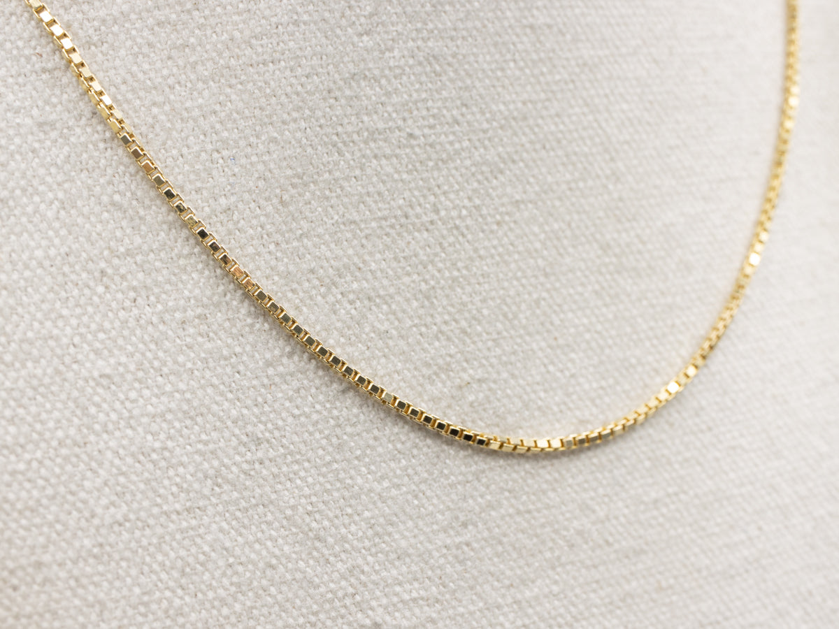 Italian Yellow Gold Box Chain with Lobster Clasp