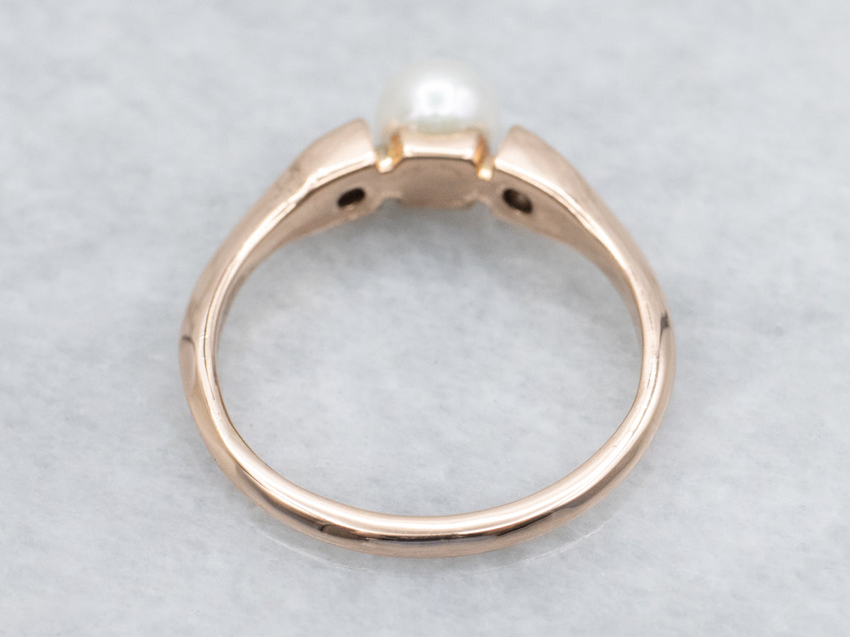 Antique Rose Cut Diamond and Pearl Ring