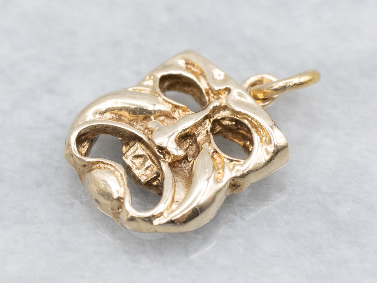 Reversible Comedy and Tragedy Masks Charm Pendant