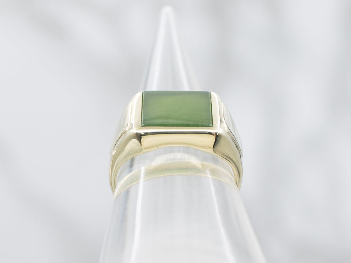 1919 Tiffany and Co. Nephrite Jade Cabochon Ring